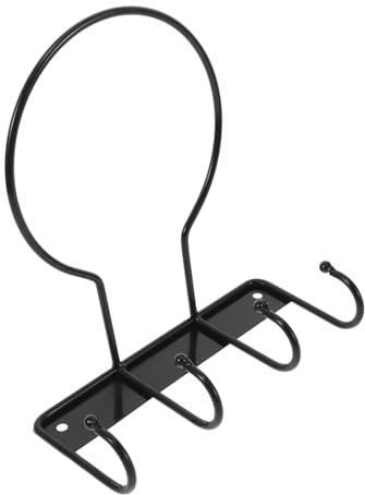 BESPORTBLE Wall Mounted Basketball Storage Rack Heavy Duty Hooks Functional Display Holder for Home Garage Garden for Organizing Sports Equipment and Decor