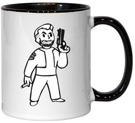 Atspauda Funny Guy Keramik Tee Kaffee Tasse Schwarz