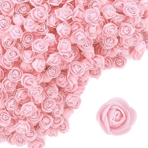 XDGBGFN 100 rose artificiali in schiuma, mini rose in schiuma, 2,5 cm, rose, fiori, per San Valentino, feste, matrimoni, decorazione fai da te, decorazione da tavolo