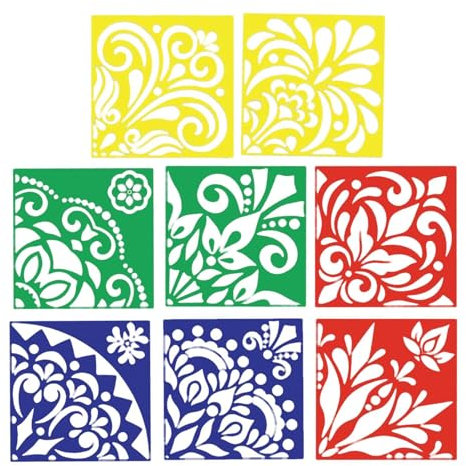 Wandschablonen zum Malen großer Muster,Malen an Wänden Schablonen | 8 Stück Blumenschablonen, wiederverwendbare Malschablonen - Wandschablonen, Malvorlagen für Zuhause, Tische, Schränke, Kissenbezüge,