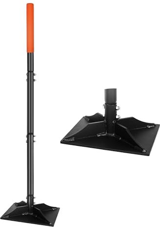 Tamper de acero para jardín con mango de 45 pulgadas, herramienta de manipulación manual de tierra, compactador de tierra de placa duradera, herramienta ideal para nivelar tierra, grava, asfalto