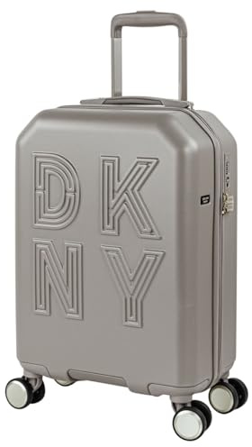 DKNY - Trolley Handgepäck Cabin Trolley Koffer Reisekoffer Hartschalenkoffer mit Mit TSA-Schloss - Kabinengepäckgröße 55x40x23, Asche