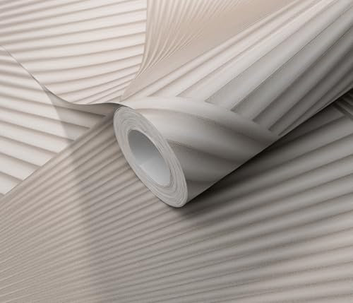 Erismann Vlies Tapete Design 3D Optik Dreieck Fächer taupe glanz geometrisch 10404-37