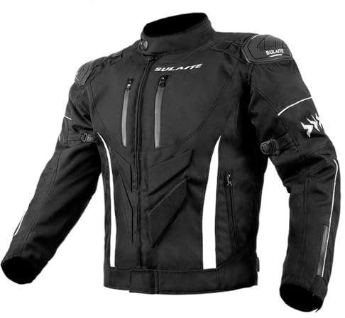 Msport Chaqueta de Moto 4 Estaciones con Forro Térmico Extraíble y Protecciones CE para Máxima Seguridad y Comodidad - Negro L