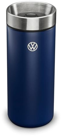 Volkswagen 330069604A287 Thermobecher Trinkbecher Edelstahl, blau, mit VW Logo