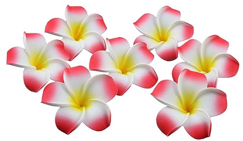 Veemoon Künstliche Frangipani Kunstblumen 100 Stück - Hochwertige Essbare Blüten Für Hochzeiten - Dekorationen Und Bastelprojekte 6 cm Ideal Für Kreative Arrangements Und Haarschmuck