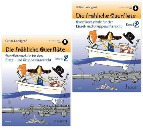 2x Die Fröhliche Querflöte Band 2 (Doppelpack) (ED 20592D, 9783795721886) + 2 Pflegetücher aus Mikrofaser