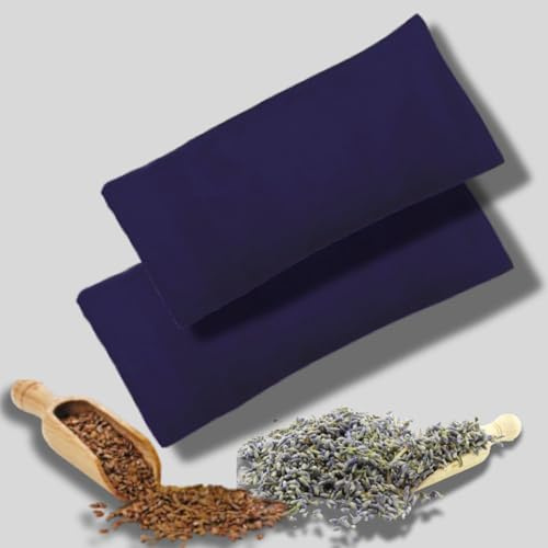 New Life Herbals Yoga-Augenkissen mit Lavendelduft, 2 Stück, inklusive DIY-Set, Bezug aus Seide und Baumwolle, Entspannung, Schlaf und Savasana-Hilfe, extra waschbare Bezüge