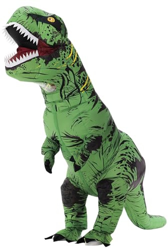 Poptrend Aufblasbare Dinosaurier Kostüm für Erwachsene Teenager Kinder, lustiges Aufblasbares T-Rex Kostüme zum Aufsitzen, Halloween Dinosaurier Kostüme für Damen Herren Cosplay Kostüme