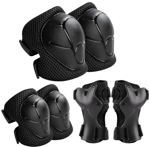 Zorplex Juego de 6 Equipo de Protección Infantil, Set Rodilleras Coderas y Muñequeras, Protecciones Patines Niño, Juego de Protecciones para Ciclismo, Monopatín, Escalada, y Otros Deportes