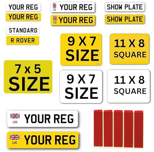 DTS Parts Registration Number Plates with Strong Double Sided Tape Heavy Duty Fixing Kit - UK Road Legal MoterBike & Car Number Plates - 2D/3D/4D/4D & Gel Plate 3m sticky pads
