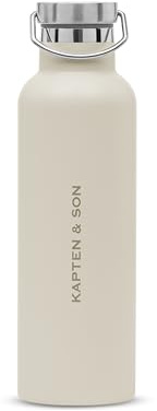 Kapten & Son Trinkflasche Edelstahl 750 ml Beige | Thermosflasche auslaufsicher & spülmaschinenfest | Wasserflasche für Sport, Uni & Alltag | Heiße & Kalte Getränke | Doppelwandig Isoliert, BPA-Frei