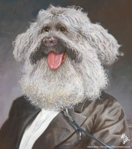 Aufkleber Sticker Dog Chuck Art by Sebastian Krüger ca.11x10 cm