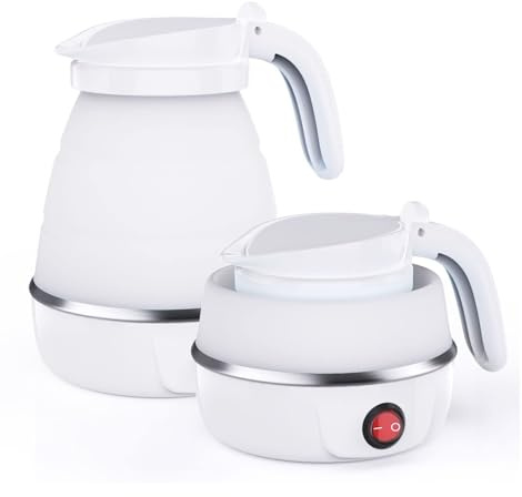 Foldable silicone electric kettle, portable mini kettle, travel, hotel, household small kettle with folding cup