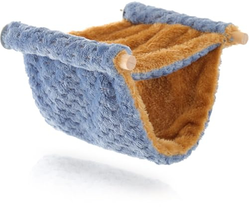 DOITOOL Amaca Riscaldata per Piccoli Animali in Pile Blu, Comoda e Confortevole per Criceti e Cavie, per Gabbie e Altri Spazi