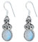 Ohrringe 925 Silber Mondstein weißer Stein schimmer Edelstein Ohrhänger echt Silber Damen Sterling Silber Hänger Geschenk (MOH-077-04)