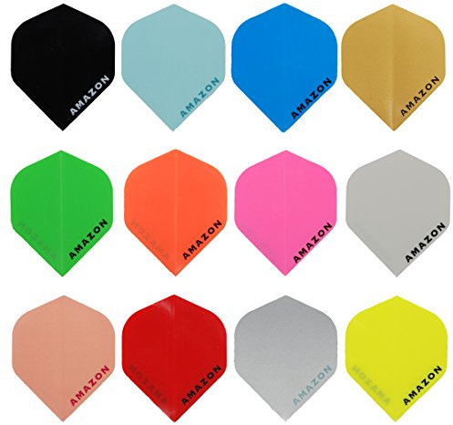 bully darts Amazon Standard Shape Dart Flights - Choice of Colours & Set Amount (Silver, 10 Sets)