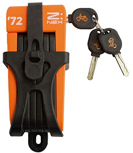 ZNEX 72' | Mini Folding Bike Lock | 72cm | High Security Level | 5mm Steel Bars | 8 Joints | 696g | incl. Transport Bag and 3 Keys