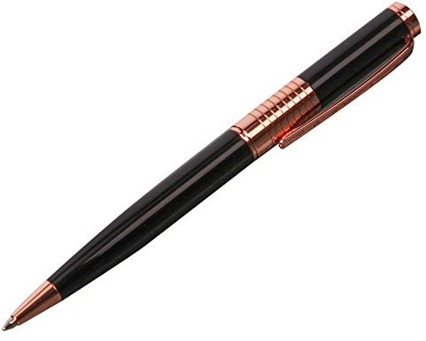 Stratton Ballpoint Pen - Black & Rose Gold