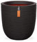 Capi Europe - Pot Boule Rib NL - 55x53 - Noir - Ouverture Ø46 - Pot pour Une Utilisation à l'intérieur et à l'extérieur - Incassable - 100% Recyclable - KBLR935