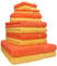 Betz 12-TLG. Handtuch-Set Premium 100% Baumwolle 2 Duschtücher 4 Handtücher 2 Gästetücher 2 Seiftücher 2 Waschhandschuhe Farbe honiggelb/blutorange