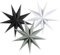 SUNBEAUTY Christmas 5Pcs Paper Stars 7 Pointed 12 Inch Black White and Gray Hanging Paper Star Lanterns Christmas Hanging Lamp Paper Decorations Shade Wedding Birthday Christmas Home Party