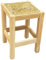 Acan Tradineur - Taburete Cuadrado de Madera con Asiento de Rafia, banqueta con reposapiés y Asiento de Fibra Natural para Restaurante, Cocina, 50 x 33 x 33 cm