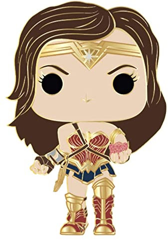 Loungefly Funko POP! Enamel Pin: Wonder Woman Mit Chase - 1 In 12 Chance You May Find The Chase - Justice League 2017 Emaille-Nadeln - Niedliche Brosche Zum Sammeln - Für Rucksäcke & Taschen