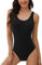 heekpek Einteiliger Badeanzug Damen Bauchweg Frau Bademode Sport Weste Gradient Badeanzug Slim Fit Strandmode Rückenfreier Swimsuit Push-up Gepolstert Schwimmanzug(Schwarz,M)