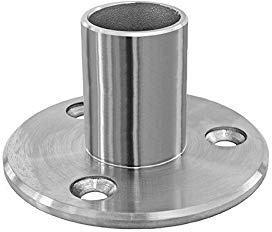 Bodenhalter 120 mm Bodenanker für 42,4x2 mm V2A Edelstahl Geländer Pfosten Flansch