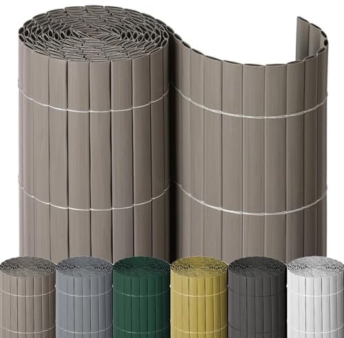 NOOR PVC Sichtschutzmatte - wetterfester Sichtschutzzaun für Balkon, Terrasse und Garten - stabile Balkonverkleidung als Sichtschutz - einfache Montage der Zaunblende - Taupe 90 cm x 3 m