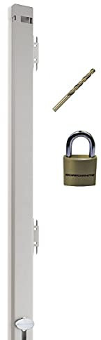 File Cabinet Locking Bar with Keyed Padlock & Drill Bit - Beige Color | 46 Long | for Use On 4 or 5 Drawer File Cabinet | Security File Cabinet Locking Bar | Protect Privacy and Stay Compliant
