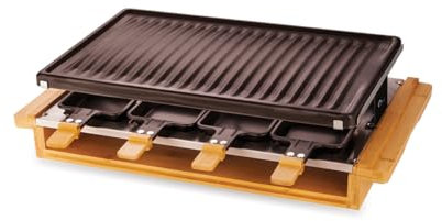 LITTLE BALANCE 8501 Premium Bambus 8, Raclette Grill 8 Personen, Antihaftbeschichtung, 1200 W, echter Bambus