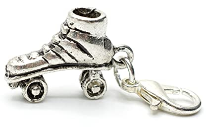 Miniblings Rollschuh Charm Rollschuhe Diskoroller Silber - Handmade Modeschmuck I Kettenanhänger versilbert - Bettelanhänger Bettelarmband - Anhänger für Armband
