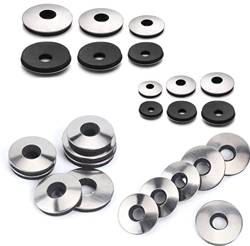 HJYZY Assortiment de 60 rondelles d'étanchéité en acier inoxydable et néoprène EPDM pour vis #5/#6