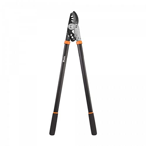 R.G. Astschere Gartenschere Getriebeastschere 80cm Bypass Klinge Astschneider Strauchschere Baumschere, Schwarz/Orange