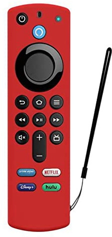 Stuurvnee Silikon-Fernbedienungsabdeckung für Fire TV Stick 4K 3Rd Gen 3Rd Generation Anti-Rutsch Fernbedienung Schutzhülle (Rot)