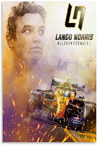 GPEIHANG Leinwand Bilder Kunst Lando Norris Talent F1 Race Driver Handsome für Familiendekor Malerei Poster Druckt Gedruckte 15.7x23.6(40x60cm) Kein Rahmen