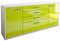 Lqliving Kommode Sideboard Eleni, Korpus in Weiss matt, Front im Hochglanz-Design Grün (180x79x35cm), inkl. Metall Griffen, Made in Germany