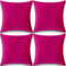 Yonous Kissenbezüge, weiches Premium-Samt, dekoratives Wurfkissen für Sofa, Bett, Couch, Stuhl, 4er Set, Hot Pink, 40 x 40 cm