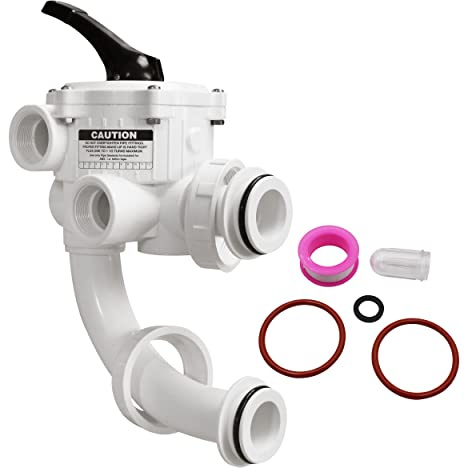 RDIYIN 261177 Ersatzventil, 1-1/2-Zoll-Gewinde, kompatibel mit FNS, FNS Plus, Nautilus Plus Pool und Spa D.E. Filter, weißes Seitenmontageventil