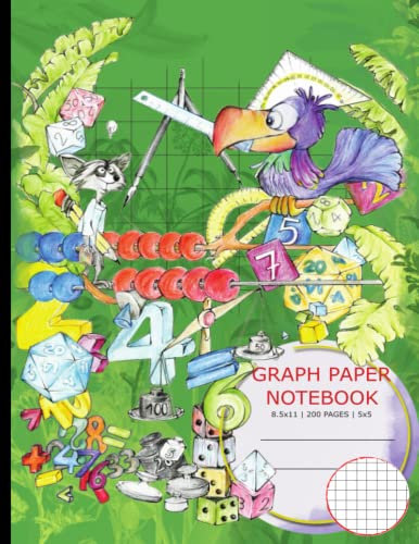 Big Fat Math Notebook 5x5 | 200 Pages | 8.5x11 | 1/5 inch Squares: As Quad Ruled Grid Paper Composition Notebook for Students in Middle School & University