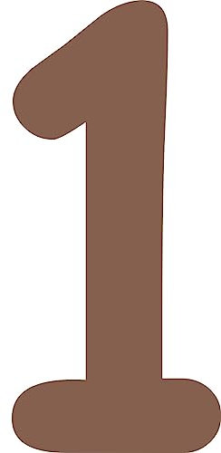 Kleckerliese Zahlen Aufkleber 8 cm Einzel – seidenmatte Ziffern & Rechenzeichen Sticker für Kinderzimmer, Schule & Deko – selbstklebend & wetterfest – 1 – Farbe Dunkelbraun