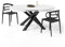MOBILI FIVER, Mesa Redonda Extensible Emma 120-160 cm en Blanco Cemento con Patas Cruzadas Negras, para 4-6 Personas, Mesa Extensible de Comedor, Mesa Cocina, Salon, Made In Italy
