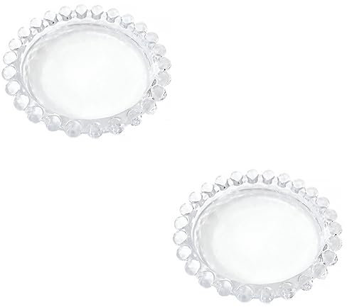 HOMSFOU 2 Pièces Plaque De Jante Perle Assiette à Salade Claire Assiettes Apéritives Mini Assiette De Service Assiettes De Nourriture Assiettes à Dessert Céramique Un Verre Assaisonnement