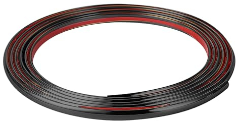 Jackfru Flexible Zierleisten Selbstklebend 10m, Wand Zierleiste, Decke, Wand, Spiegel, Ecke, Kleiderschrank, Schrank und automatische Verkleidung (10m-schwarz)