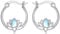 VONALA Mondstein Lotus Ohrringe Silber 925 Creolen Lotus Blume Hoop Creolen Boho Style Schmuck Geschenke für Frauen Mädchen