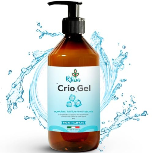 Ritalia® 500ml Crema per capillari rotti gambe effetto freddo defaticante e drenante Allevia vene varicose e gambe stanche gonfie e pesanti Crio gel BIO migliora circolazione RASSODANTE e tonificante