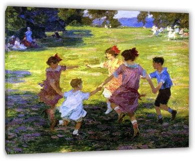 MOBYAT Ölgemälde Reproduktion Wandbilder„Ring Around the Rosie“ Abstrakte Bilder und Kunstdrucke auf Leinwandbild Home Deko für Schlafimmer Küche80x105cm(31x41in) Innenrahmen
