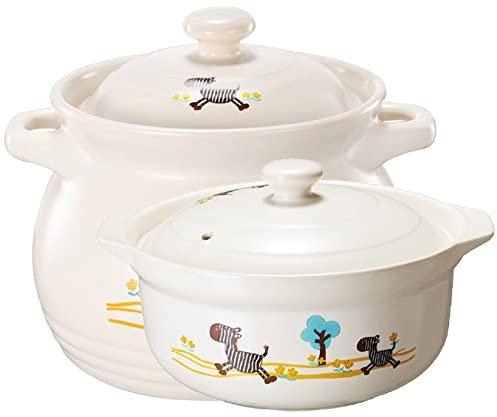 Casseruola con Coperchio, Pentola Calda in Ceramica, Casseruola con Coperchio, Pentola for Zuppa Classica, Pentola for Stufato, Casseruola da Forno Grandi Pentole con Doppio Manico-Bianco-6L (Colore :